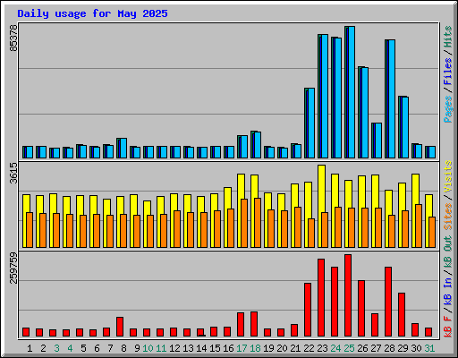 Daily usage for May 2025