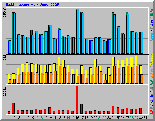 Daily usage for June 2025