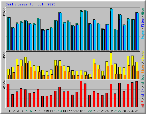 Daily usage for July 2025
