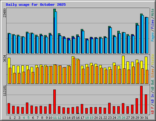Daily usage for October 2025