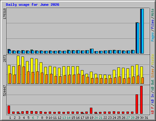 Daily usage for June 2026
