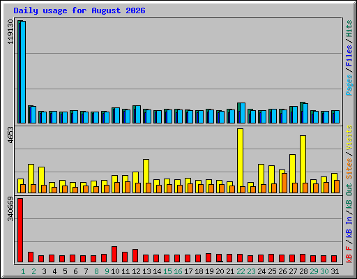 Daily usage for August 2026