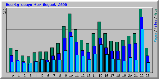 Hourly usage for August 2020