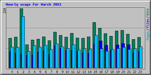 Hourly usage for March 2021