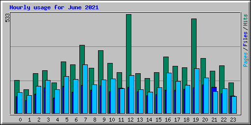 Hourly usage for June 2021