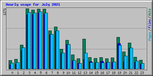 Hourly usage for July 2021
