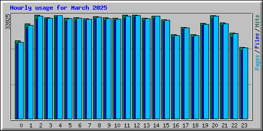 Hourly usage for March 2025